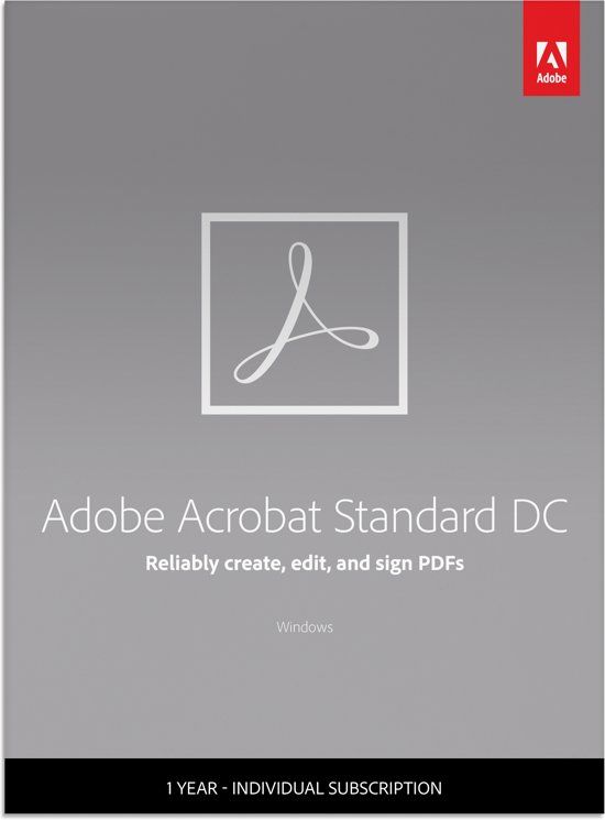 Adobe Acrobat Standard DC - 1 Gebruiker - 1 Jaar - Multi-Language