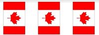 Merkloos / Sans marque Shoppartners Bv Canada vlaggenlijn/slinger - 3x - 300 cm - polyester stof - landen versiering - feestartikelen