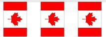 Merkloos / Sans marque Shoppartners Bv Canada vlaggenlijn/slinger - 3x - 300 cm - polyester stof - landen versiering - feestartikelen