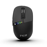 İnca IWM-512RS Draadloze muis, 800/1200/1600 DPI, LED-display, optische draadloze muis met Bluetooth 1 5.0 + Bluetooth 2 5.0 + 2,4 GHz stille muis voor laptop, pc, zwart