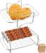 Ibenzoa® Accessoires set in roestvrij staal voor heteluchtfriteuse met grillrek en spiesen