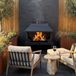 ASH | Woodfire | Cheminée d'extérieur | Cheminée de jardin avec rangement pour bois | Inclus grille à bois | Acier | Noir | Cheminée d'ambiance pour jardin et terrasse