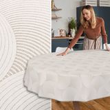 ANRO Tafelkleed Grijze cirkels Beige Ovaal 180x140cm