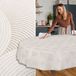 ANRO Tafelkleed Grijze cirkels Beige Ovaal 180x140cm