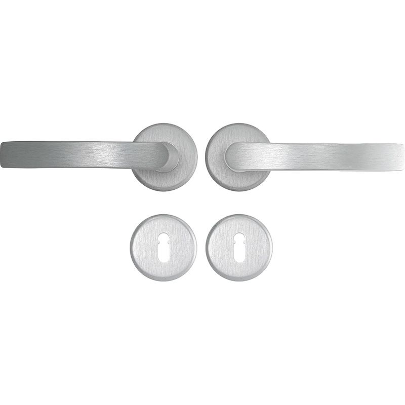 AXA binnendeurklikbeslag Curve kruk Blok Rozet SL Aluminium (Set)