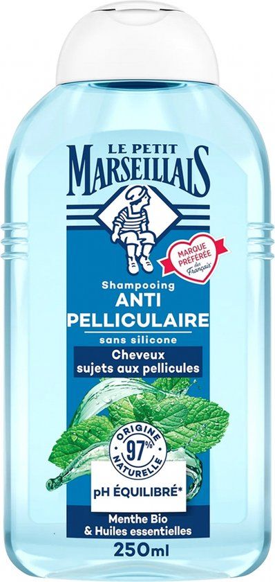 Le Petit Marseillais 2in1 Anti-Dandruff Shampoo Biologische Munt en Etherische Oliën 250 ml
