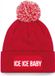 Bellatio Decorations Ice ice baby muts met pompon - unisex - one size - Rood - wintermuts