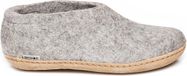 Glerups Wool Slippers with Leather Sole - Grey - Size 40