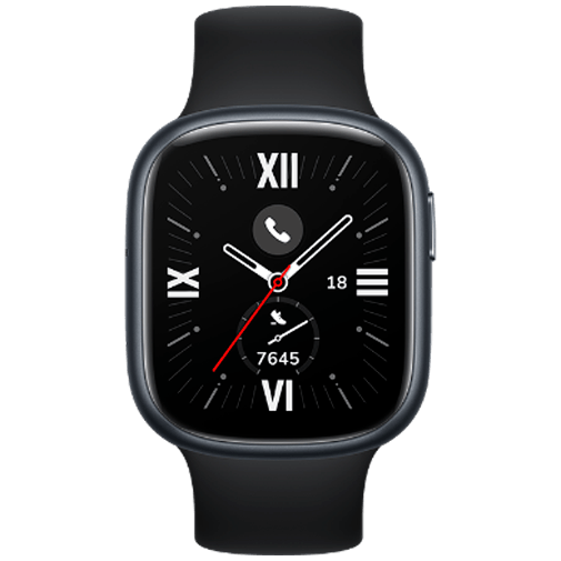 Honor Watch 4 - Zwart (Zwarte Siliconenband)