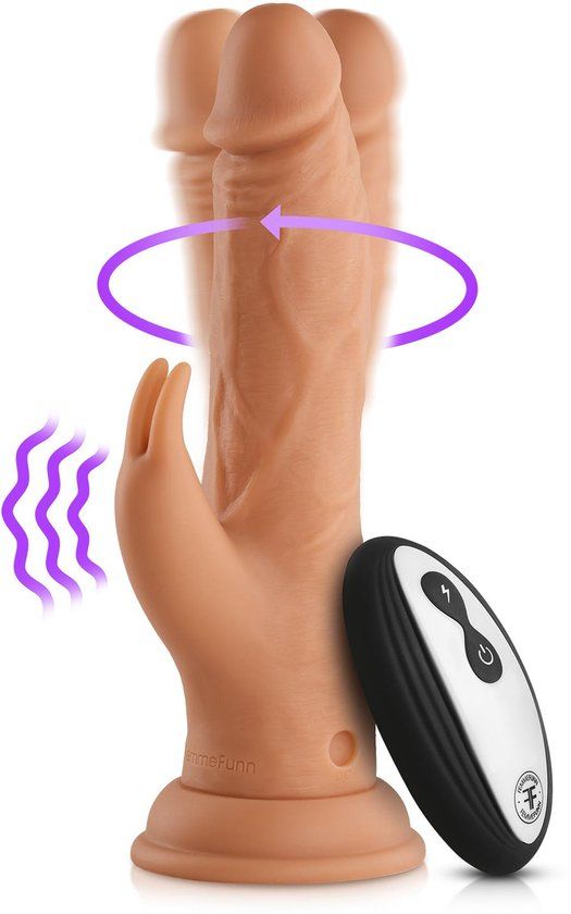 Femme Funn Vibrator - Huidskleur - 21 cm - Zuignap - Oplaadbaar - Waterdicht - Dubbele Stimulatie - Vibrerend