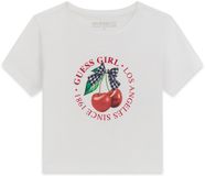 Guess Meisjes-T-shirt Crop Katoen 12 jaar Zuiver wit