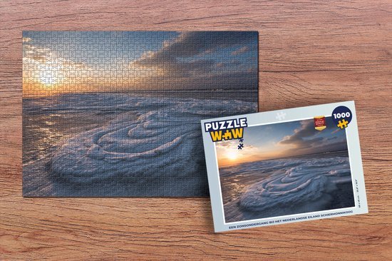 MuchoWow Puzzel Een zonsondergang bij het Nederlandse eiland Schiermonnikoog - Legpuzzel - Puzzel 1000 stukjes volwassenen