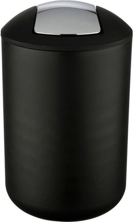 WENKO Afvalemmer Brasil L 6,5 liter kunststof zwart