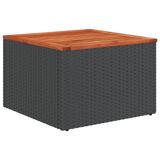 VidaXL 5-delige Loungeset met kussens, poly rattan, zwart