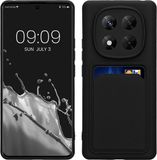 kwmobile telefoonhoesje geschikt voor Xiaomi Redmi Note 14 Pro 5G/14 Pro+ 5G/Poco X7 - Hoesje met pasjeshouder - TPU case in mat zwart