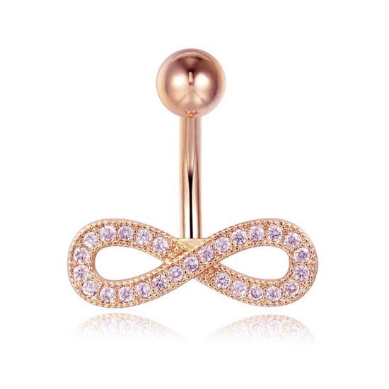 Cilla Jewels Navelpiercing van Titanium - Infinity Rosegoudkleurig