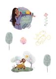 Disney Wish muursticker - Magic in every Wish - grootte 50 x 70 cm - wandsticker, kinderkamer, roze, stickers