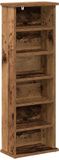 vidaXL CD-kast, antiek hout, 60 x 17 x 92 cm, bewerkt hout