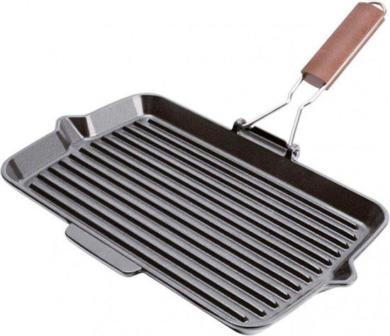 Fontignac Grillpan - Gietijzer - Rechthoekig - 34 x 21cm - Zwart