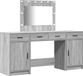 vidaXL Kaptafel met spiegel en verlichting, 3 lades, 2 deuren, grijs sonoma, 78,5 x 41 x 135 cm