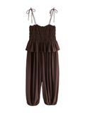 Next Dames Jersey Jumpsuit met Ballonpijpen - Chocolate Brown