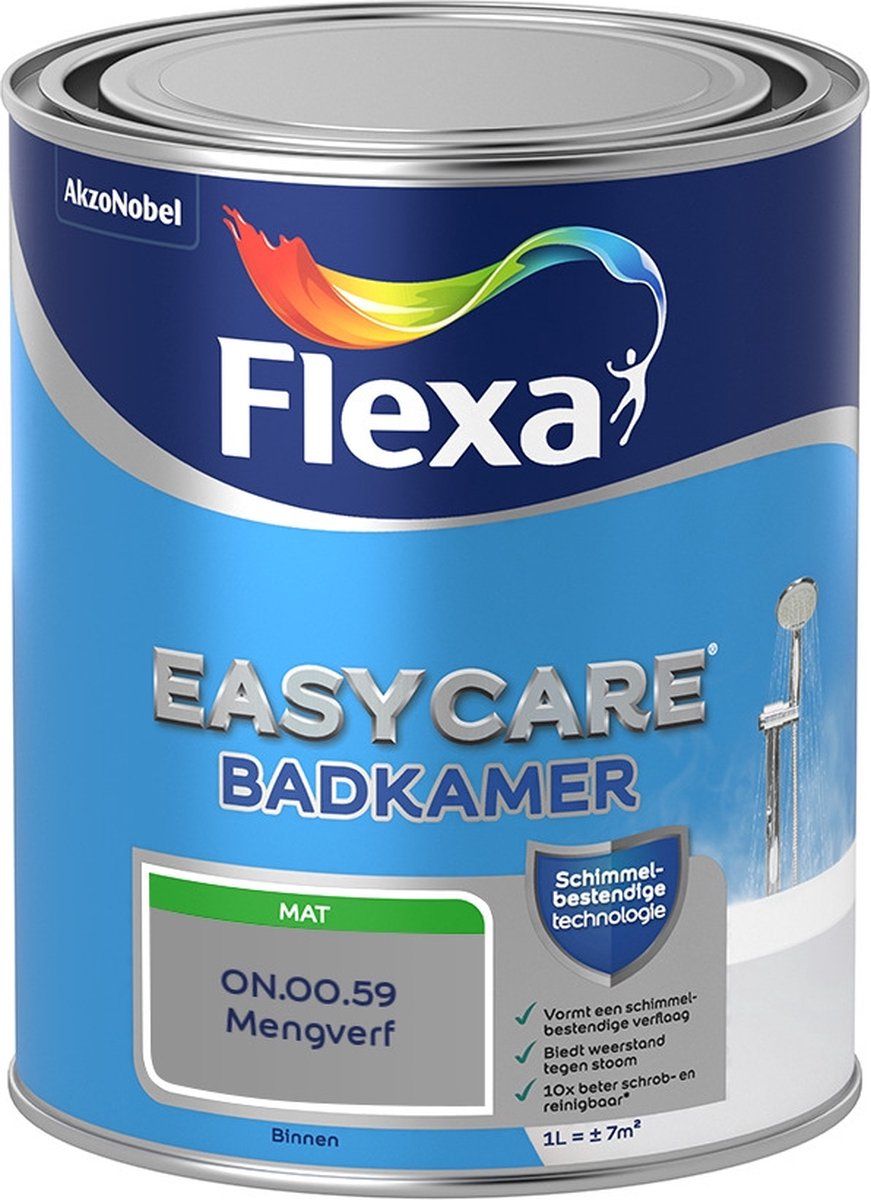 FLEXA Easycare Muurverf - Badkamer - Mat - Mengkleur - ON.00.59 - 1 liter