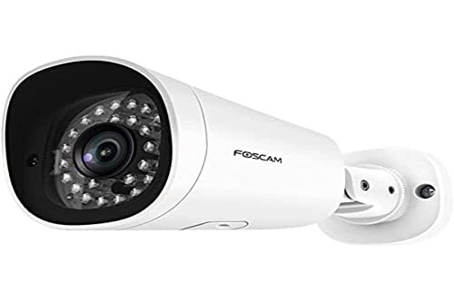 Foscam - G2EP - buitencamera Poe kwaliteit 2 MP met infrarood visie 20 meter - afstandsbediening op mobiel - slaat SD-kaart 128 GB - IP66 wit
