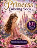 Princess Coloring Book: 101 Elegant Princess Coloring Pages