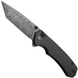 Civivi Brazen Button Lock C19059C-DS1 Damascus, G10 Carbonfiber Overlay, zakmes