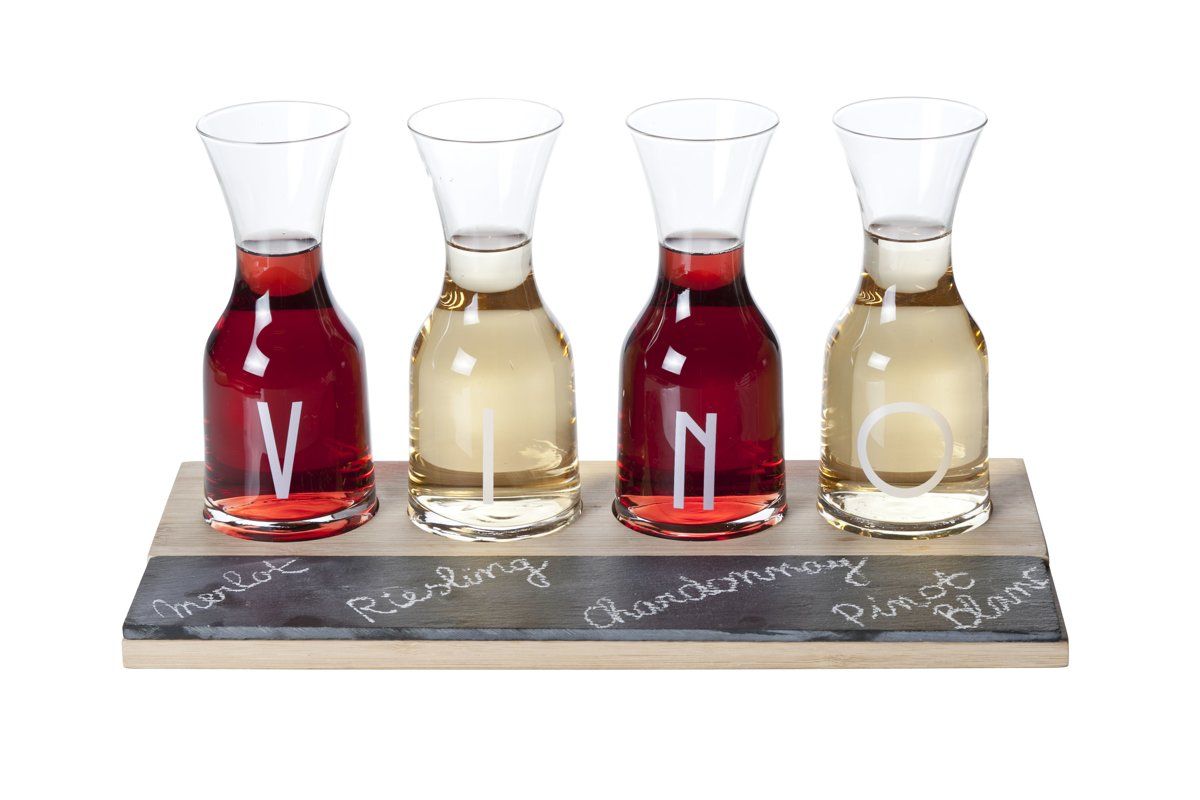 Cosy&Trendy Vino Set - Plank Met 4 Karaffen - 5411159854072