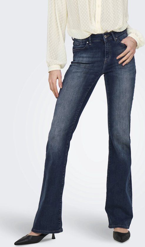 Only Jeans Onlblush Icon Coin Mid Fl Dnm Cro30 - Blue Black Denim - W26 X L32
