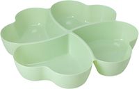 Excellent Houseware Snackschaal / serveerschaal - met vakverdeling - groen - kunststof - D32 cm