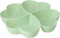 Excellent Houseware Snackschaal / serveerschaal - met vakverdeling - groen - kunststof - D32 cm