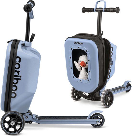 Cariboo iTravel Step - Marineblauw - Kinderstep - Vanaf 2 jaar - Verstelbaar stuur - Met Koffer