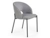 Maisons du Monde Chaise en tissu de polyester gris avec pieds en acier noir