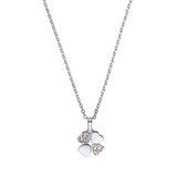 Amor collier met hanger 925 sterling zilveren meisjes kinder collier, met cubic zirconia synth., 35+3 cm, zilver, klaverblad, Wordt geleverd in sieraden geschenkverpakking, 2021273