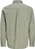 JACK&JONES JJESUMMER LINEN BLEND SHIRT L/S SN Heren Overhemden Korte mouw Katoen Linnen Groen S