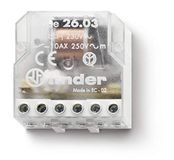 Finder 260380240000 stroomstootschakelaar voor montage in inbouwdoos, 24 VAC, 1 sluiter/1 opener, 10 A