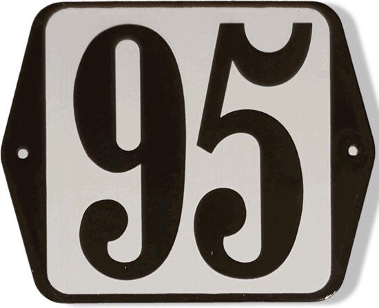 Huisnummer standaard nummer 95 - Hout - Wit - 75 cm - 1 jaar garantie