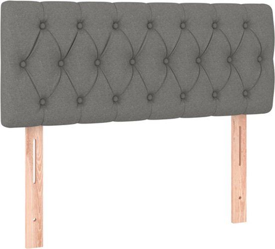 VidaXL Hoofdeind & Voeteind Donkergrijs 100x7x78/88 cm Stof