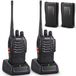 Retoo Lot de 2 talkies-walkies, 16 canaux, portée 8 km, lampe LED, batterie 1500 mAh, noir