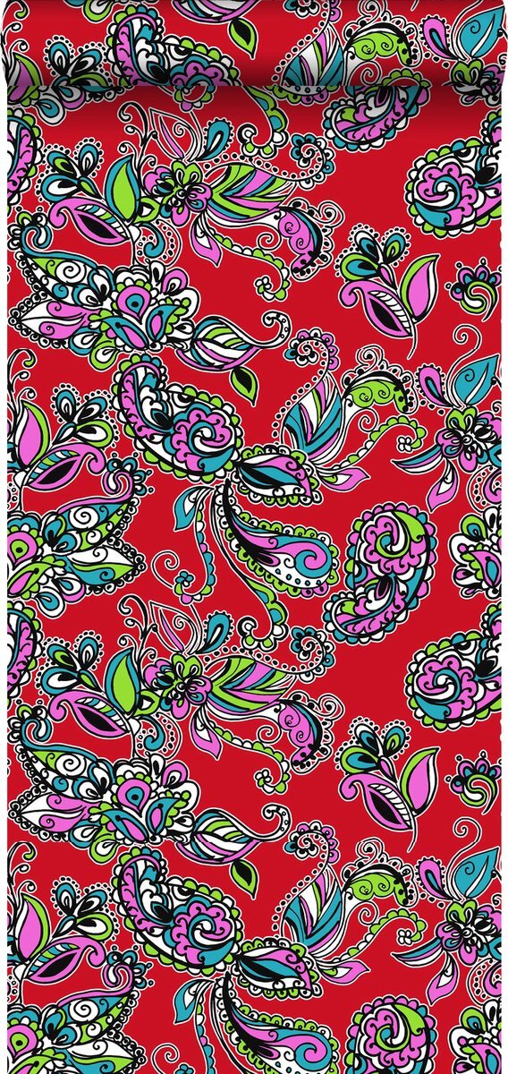 Esta Home behang funky flowers en paisleys multicolor - 136841 - 53 cm x 10,05 m