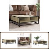 vidaXL Salontafel Sonoma grijs 80 x 80 x 30 cm hout en metaal
