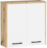 Akord Hangende Badkamerkast FIN W60 met 2 Deuren Artisan Eik - Wit