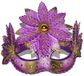 Merkloos / Sans marque Venetiaans oogmasker met bloem - roze/goud - Carnaval verkleed maskers