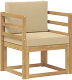 vidaXL Buitensofa Polyester Wit en Beige
