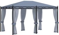 vidaXL Prieel met horren 3x4 m staal antraciet