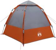 vidaXL 4-persoons Tunneltent Polyester Grijs en Oranje
