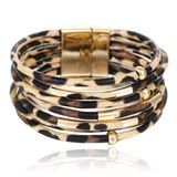 Deja Jewels Dierenprint multilayer dames armband goud/wit