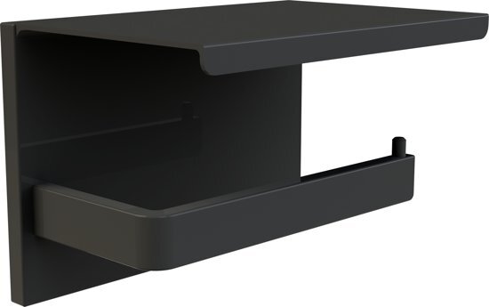 Allibert New Game wc-papierhouder in mat zwart gelakt aluminium